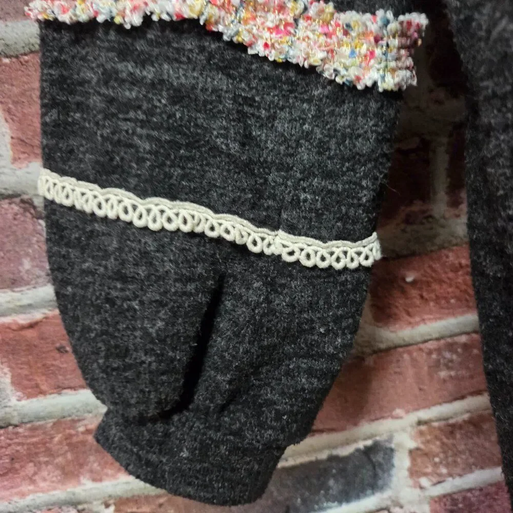 Women's JADE by JANE Ribbon Accent Sleeves Soft Knit‎ Sweater Small